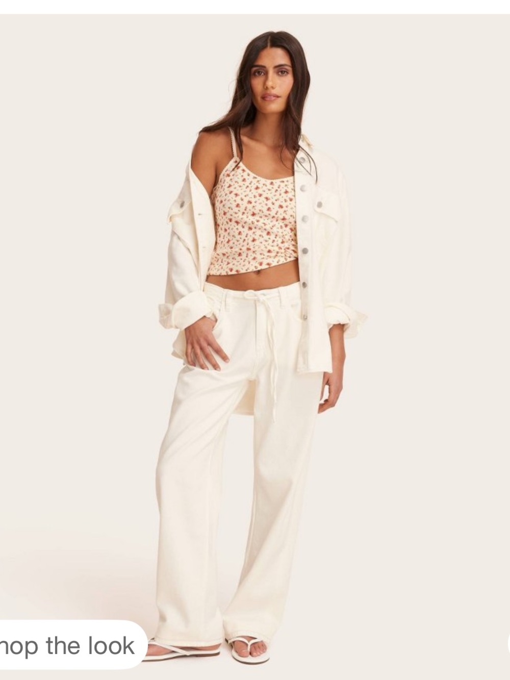 PARKE X TARGET - Wide-Leg Drawstring Pants in Ivory